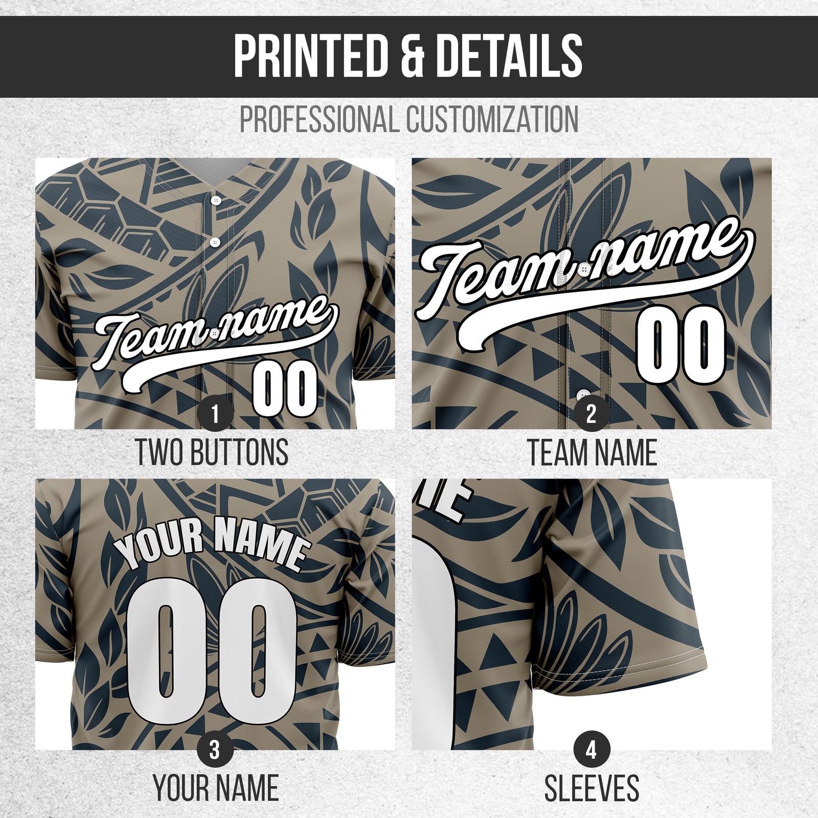 Custom Hawaii Storm Grey Baseball Sports Jersey Personalized Uniform with Name & Number