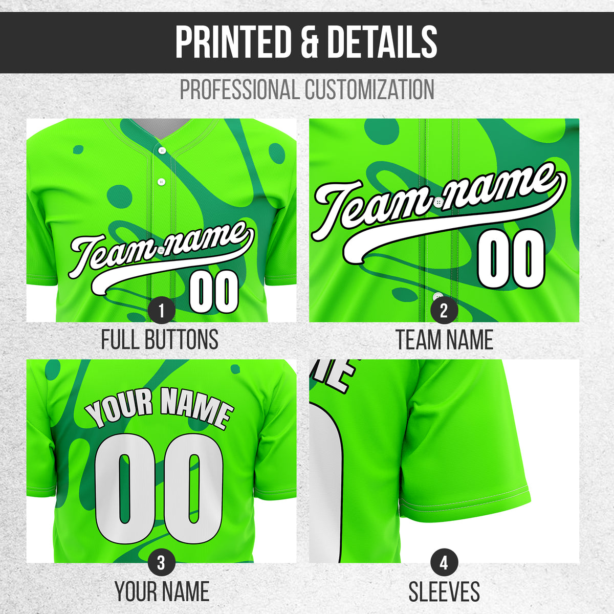 Custom Ink Surge  Green Sports Jersey Personalized Uniform with Name & Number