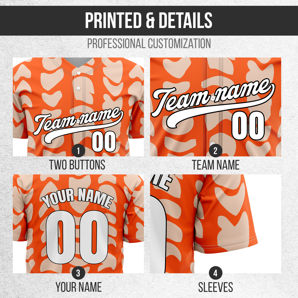 Custom Hawaii Waves Orange Baseball Sports Jersey Personalized Uniform with Name & Number