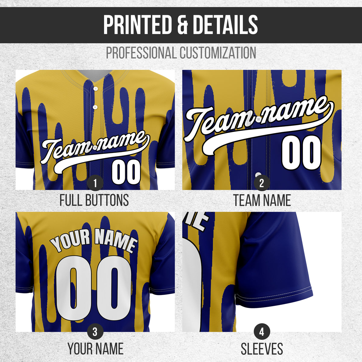 Custom Ink Drip Navy Sports Jersey Personalized Uniform with Name & Number