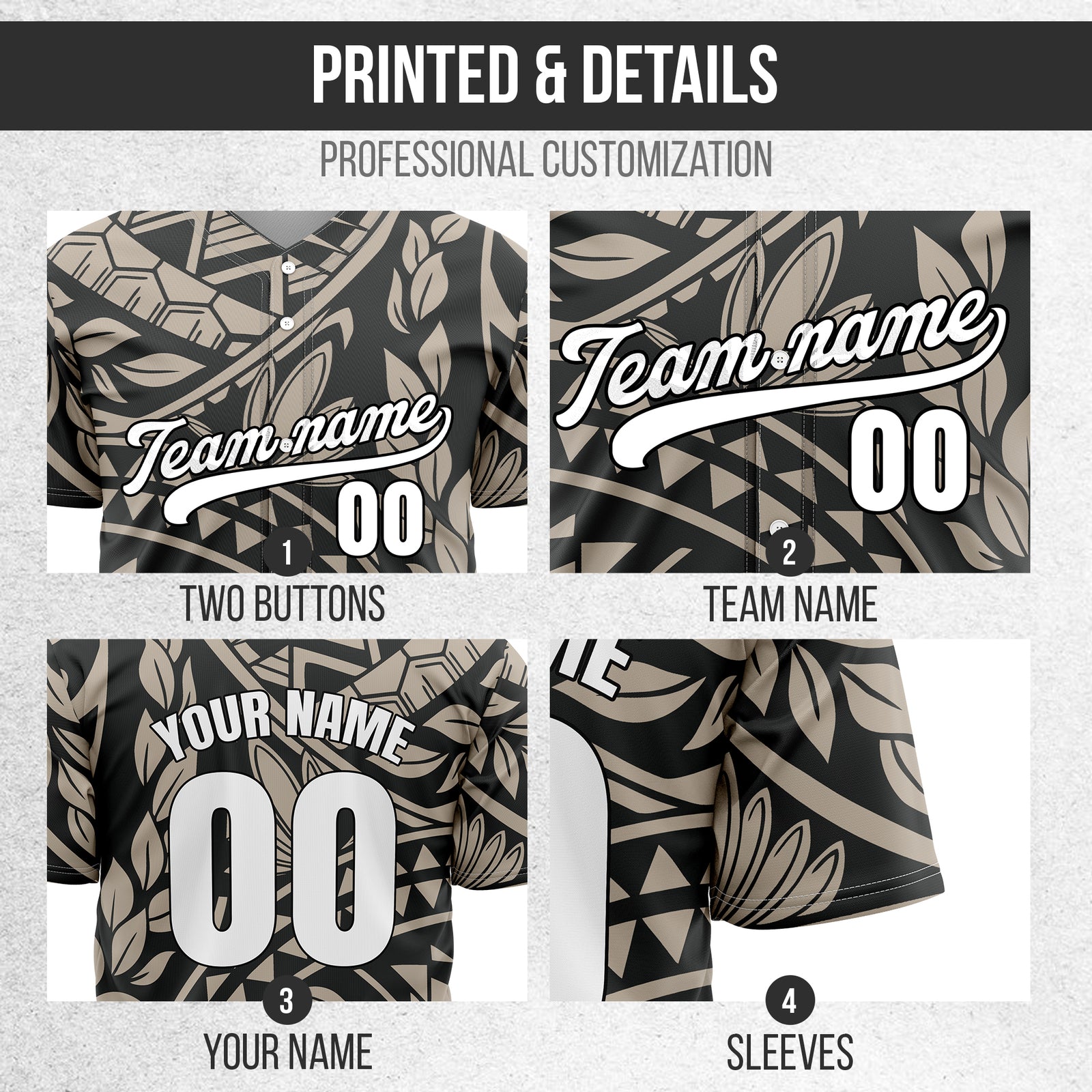 Custom Hawaii Storm Dark Grey Baseball Sports Jersey Personalized Uniform with Name & Number