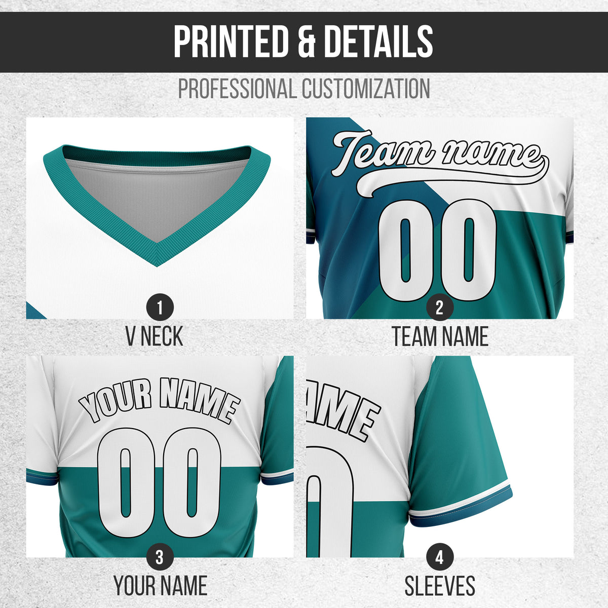 Custom FlexCore Teal Baseball Sports Jersey Personalized Uniform with Name & Number