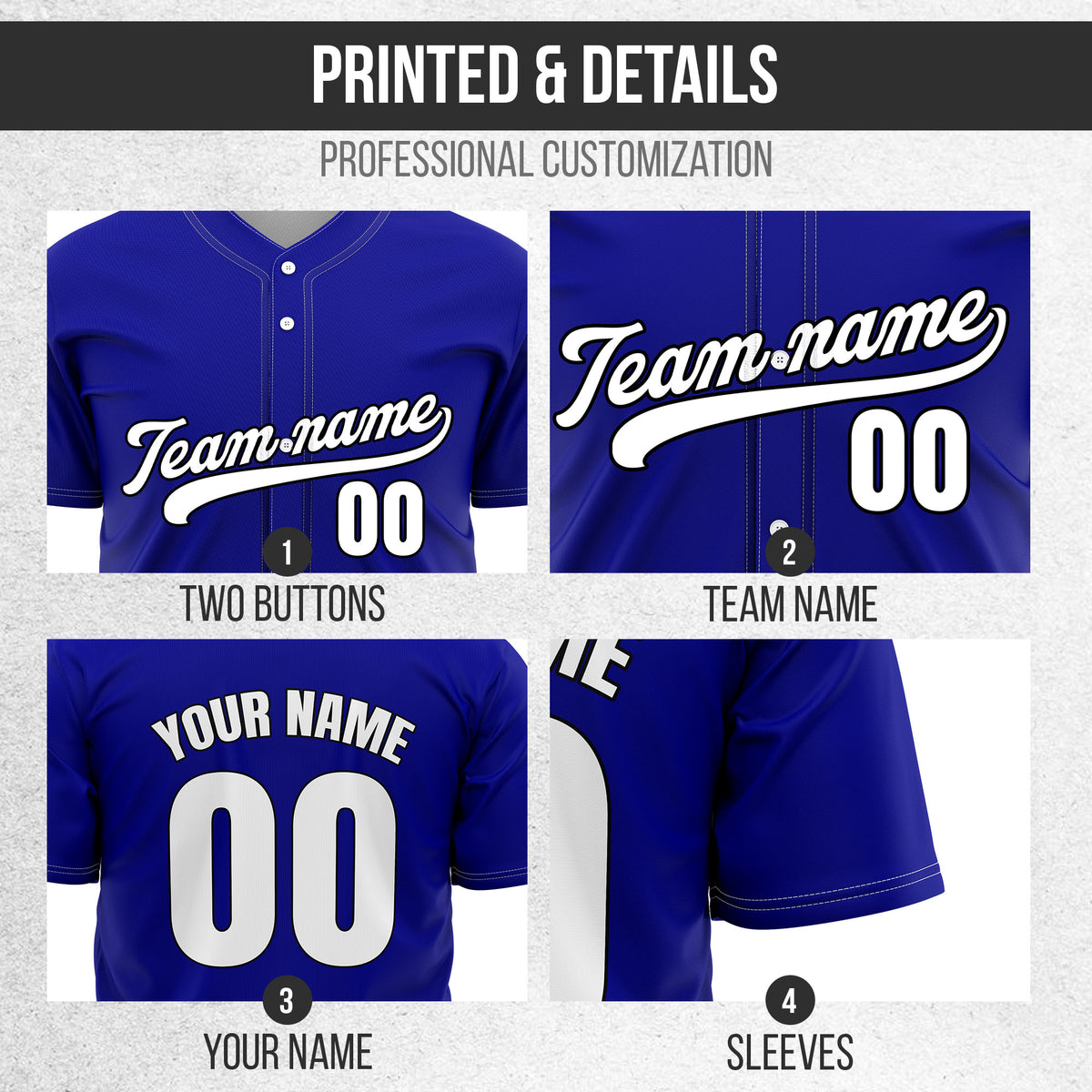 Custom Wave Blue Baseball Sports Jersey Personalized Uniform with Name & Number