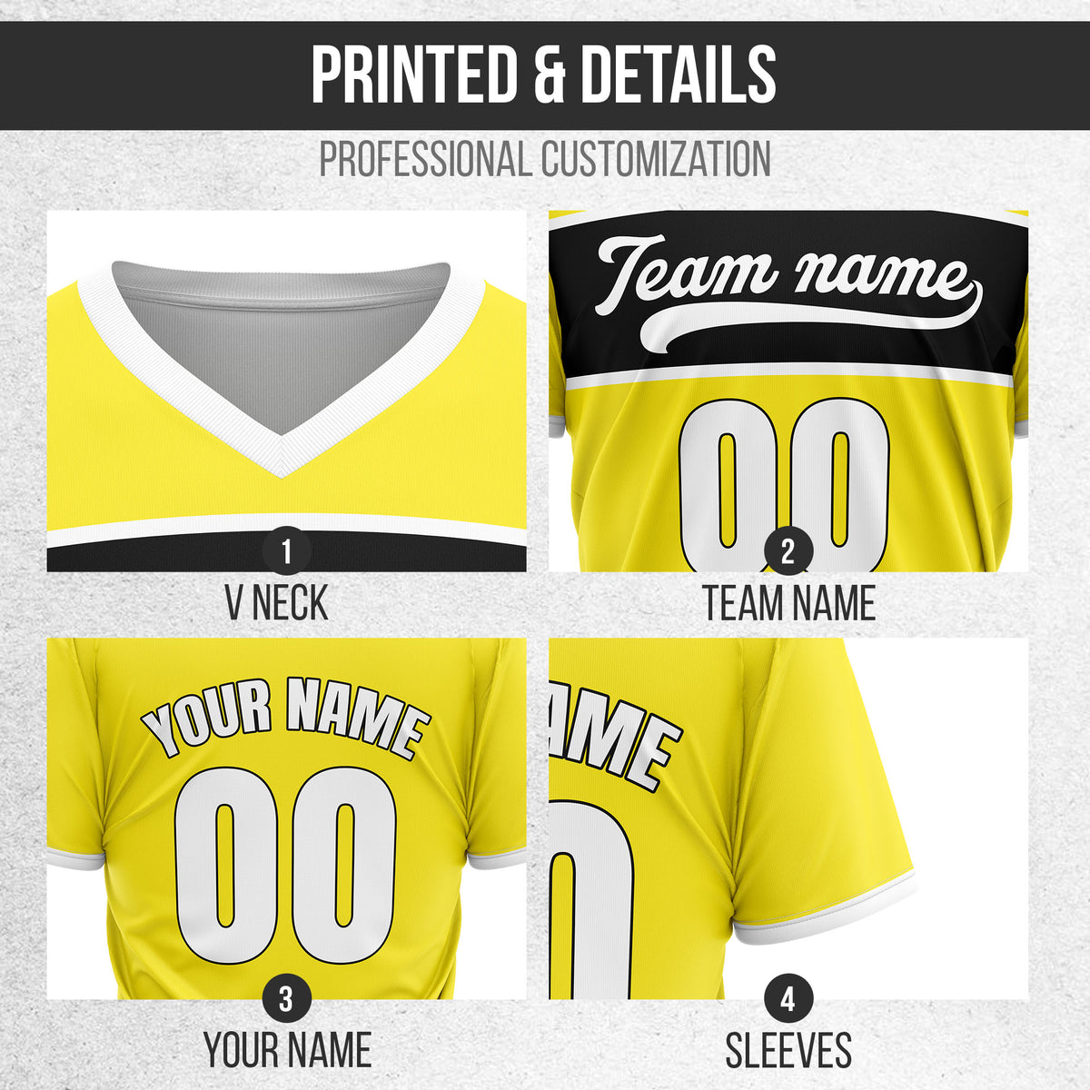 Custom ProEdge Yellow Baseball Sports Jersey Personalized Uniform with Name & Number