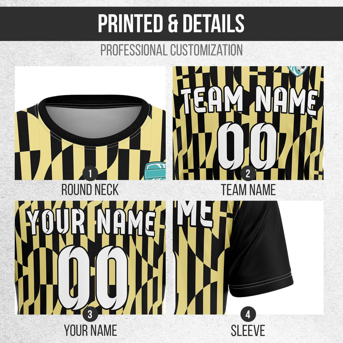 Custom Pulse Grid R-Full Pattern Soccer Black Sport Tops Jersey