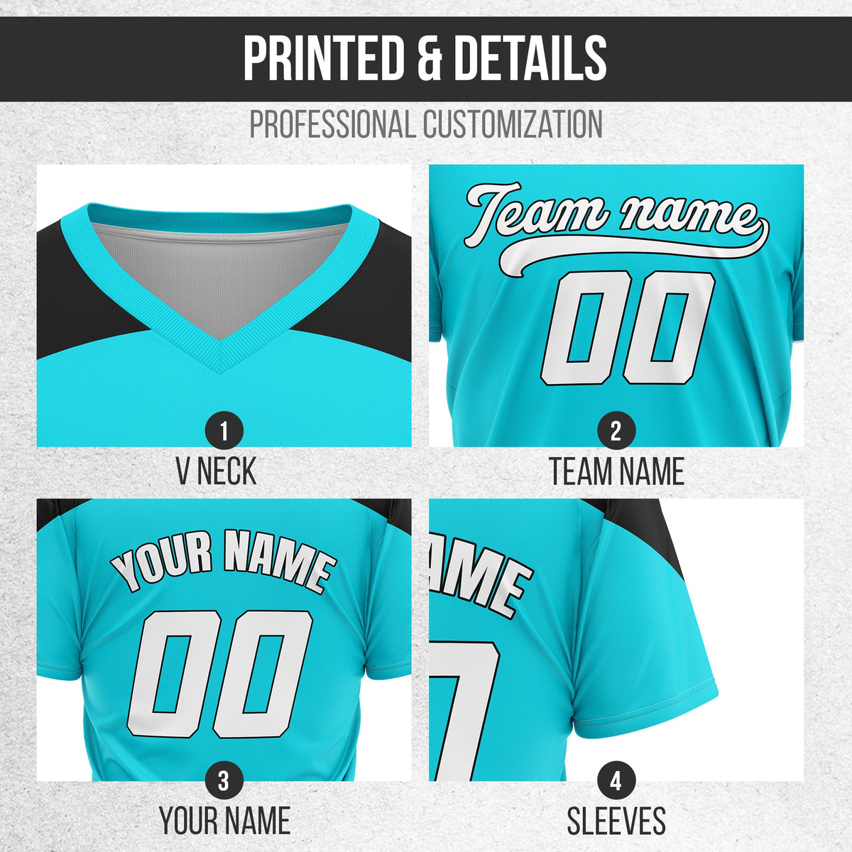 Custom Darkvolt Aqua Pullover Baseball Sports Jersey Personalized Uniform with Name & Number