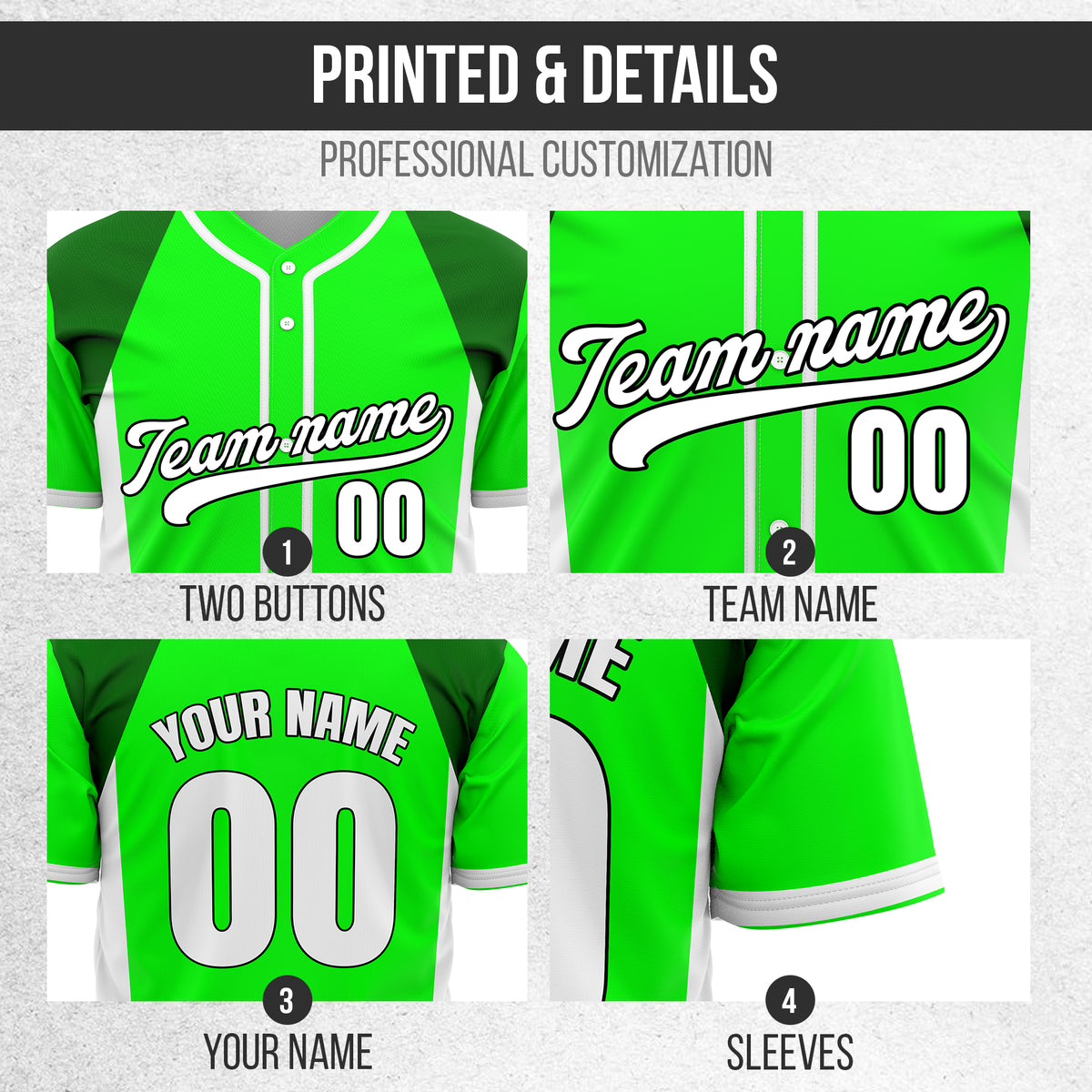 Custom Timeless Stripes Baseball Green Sports Jersey Personalized Uniform with Name & Number