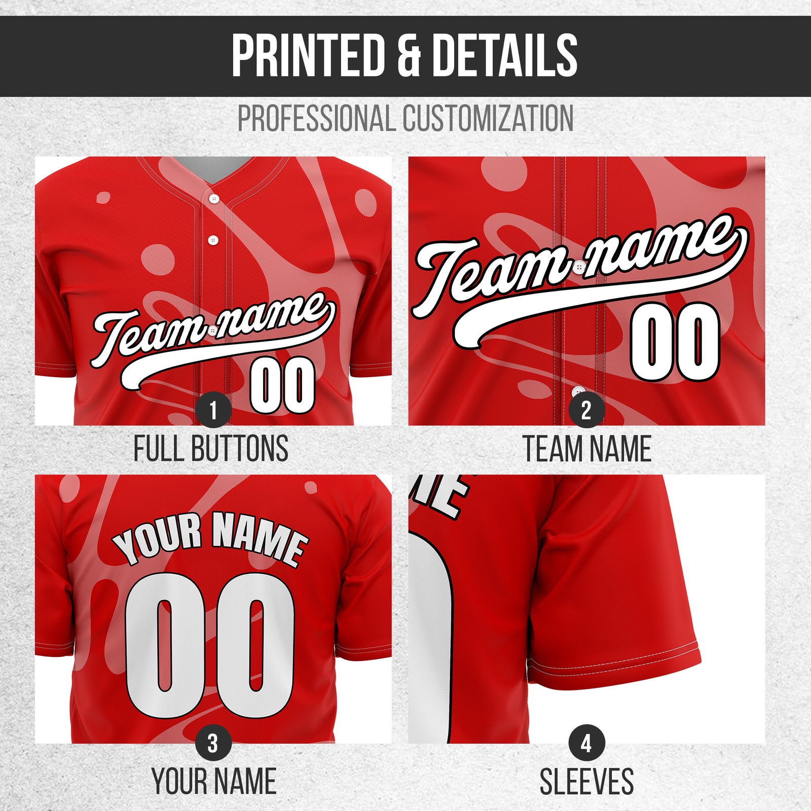 Custom Ink Surge Red Sports Jersey Personalized Uniform with Name & Number