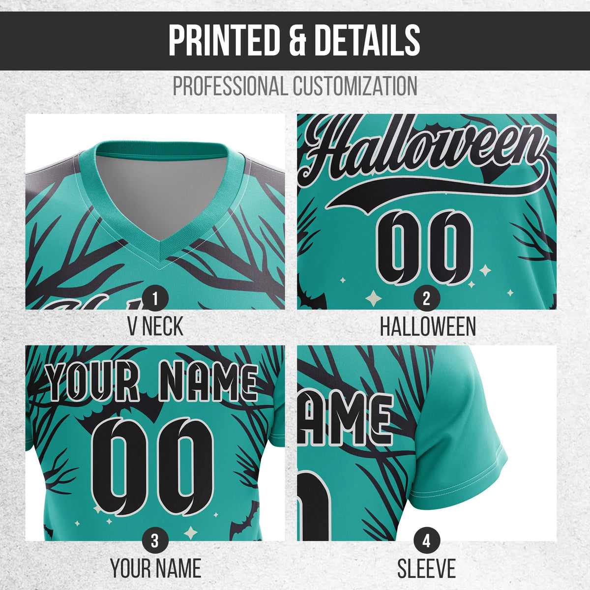 Custom Halloween Soccer Jersey D7 Personalized Uniform with Name & Number