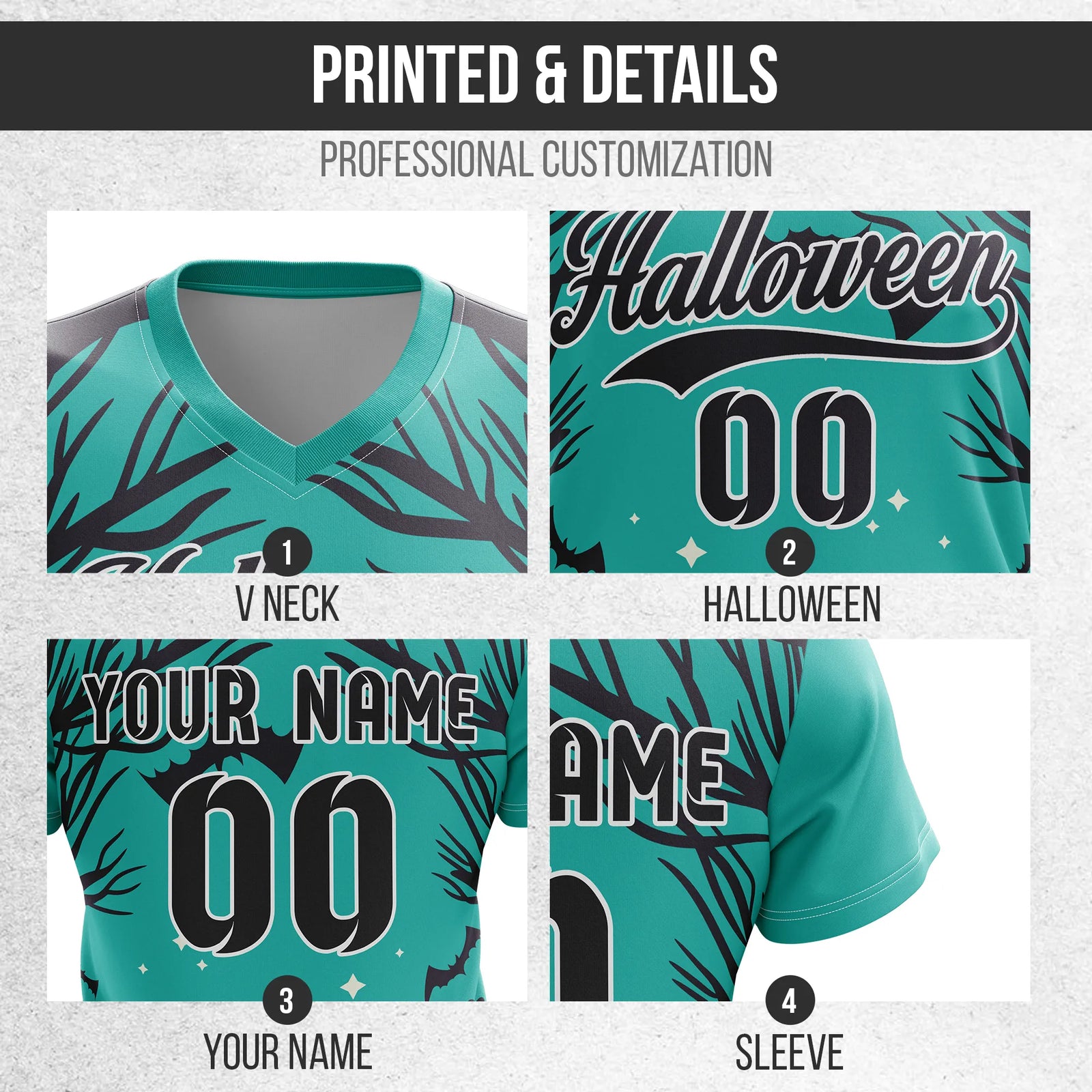 Custom Halloween Soccer Jersey D7 Personalized Uniform with Name & Number