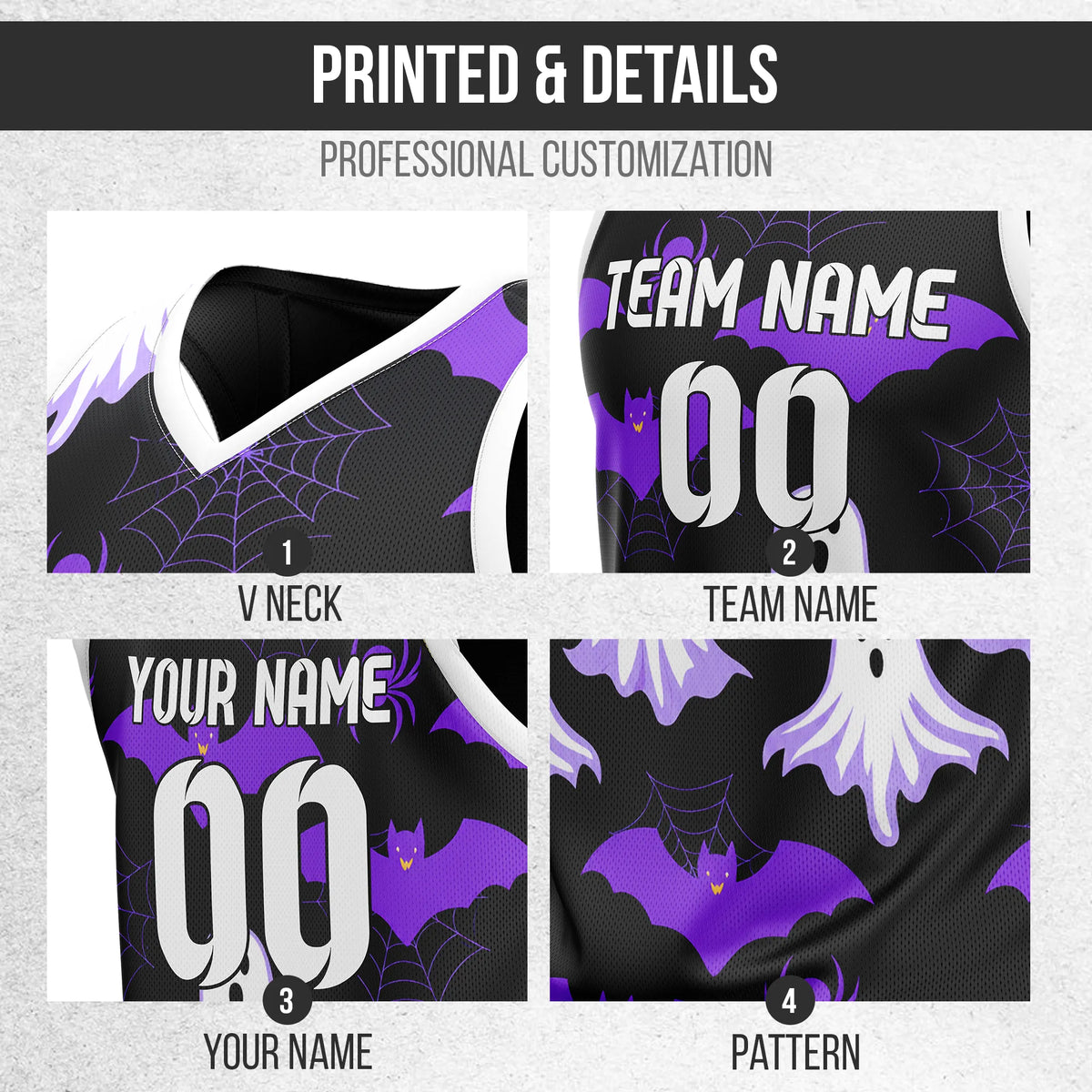 Custom Basketball Spookwing Sports Jersey Personalized Uniform with Name & Number
