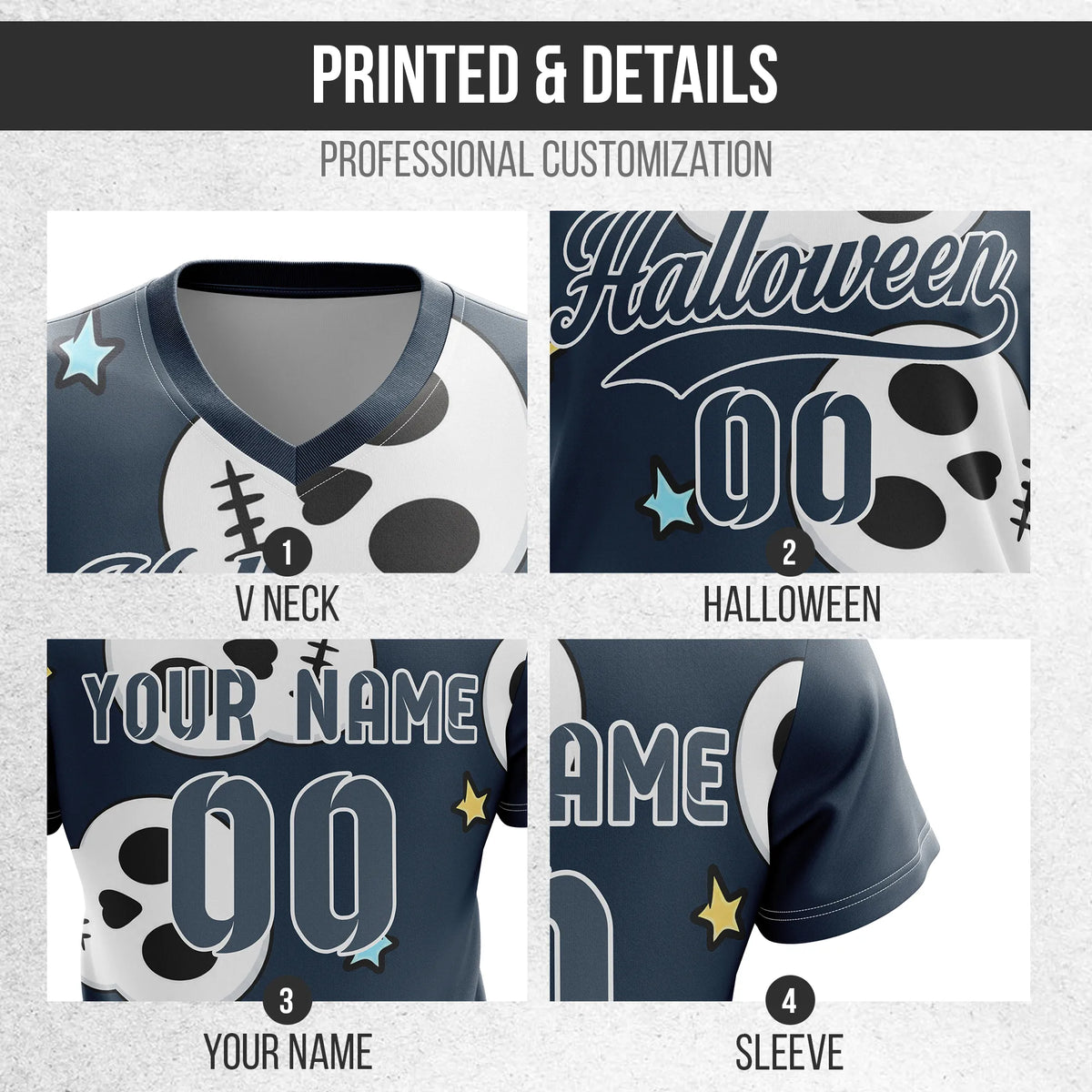 Custom Halloween Soccer Jersey D10 Personalized Uniform with Name & Number