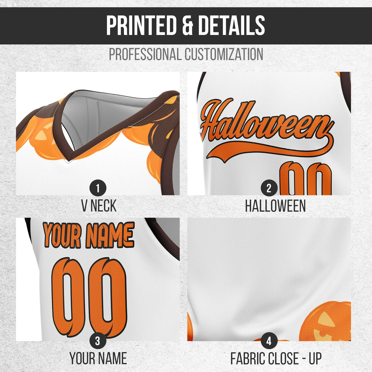Custom Basketball Pumpkincrest Sports Jersey Personalized Uniform with Name & Number