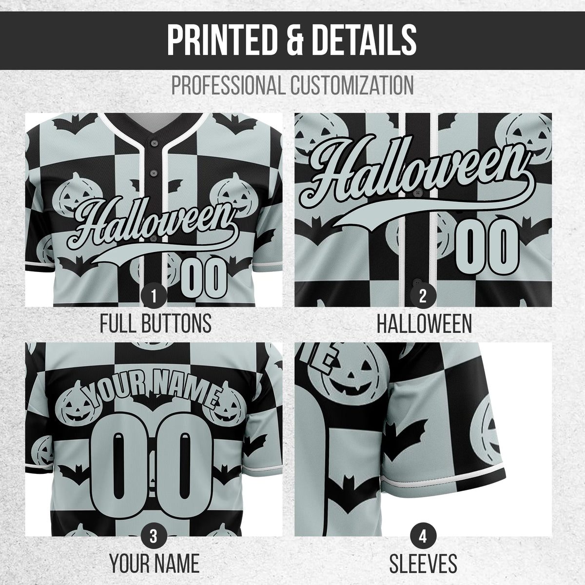 Custom Pumpkincheck Baseball Sports Jersey Personalized Uniform with Name & Number