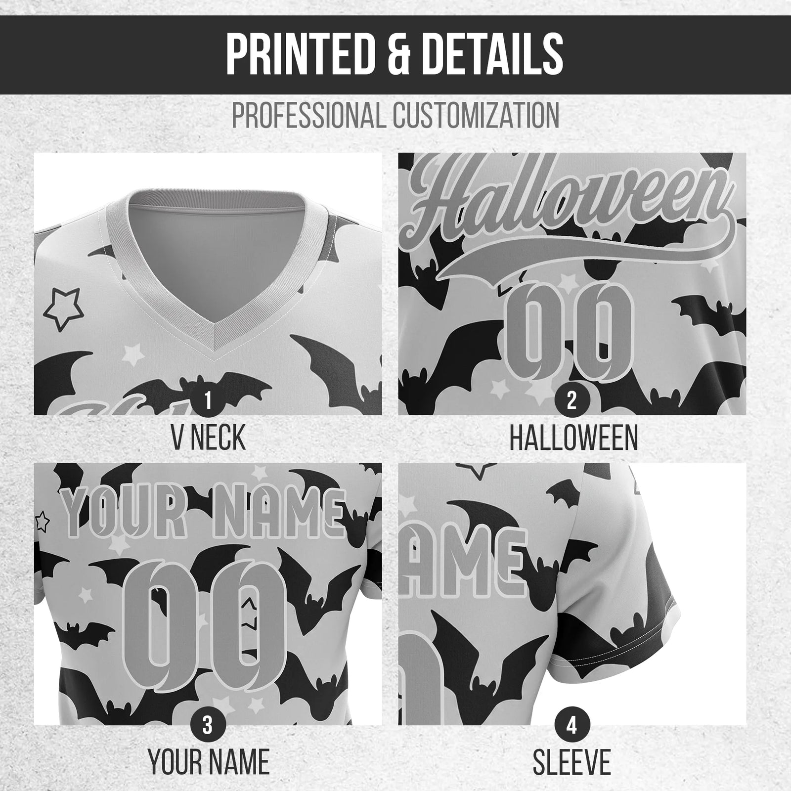 Custom Halloween Soccer Jersey D1 Personalized Uniform with Name & Number