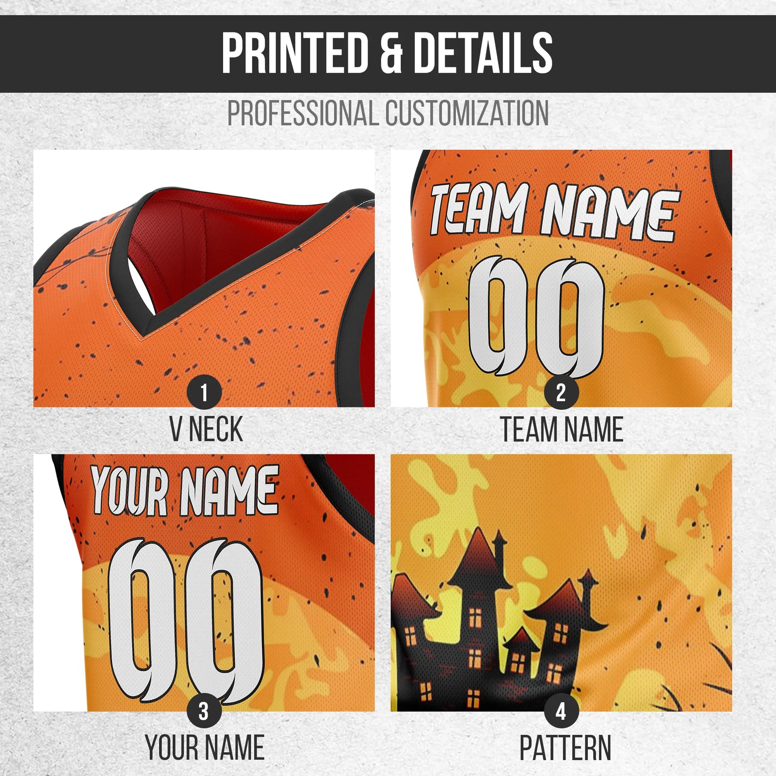 Custom Basketball Hauntmoon Sports Jersey Personalized Uniform with Name & Number
