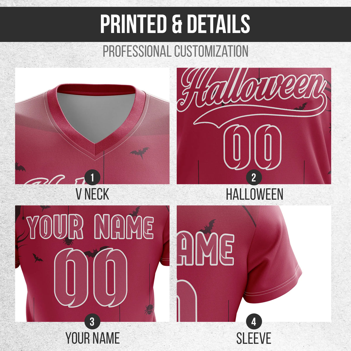 Custom Halloween Soccer Jersey D8 Personalized Uniform with Name & Number