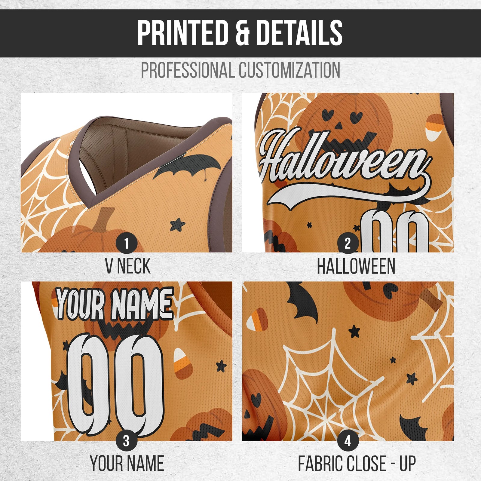 Custom Basketball Pumpkinweb Sports Jersey Personalized Uniform with Name & Number