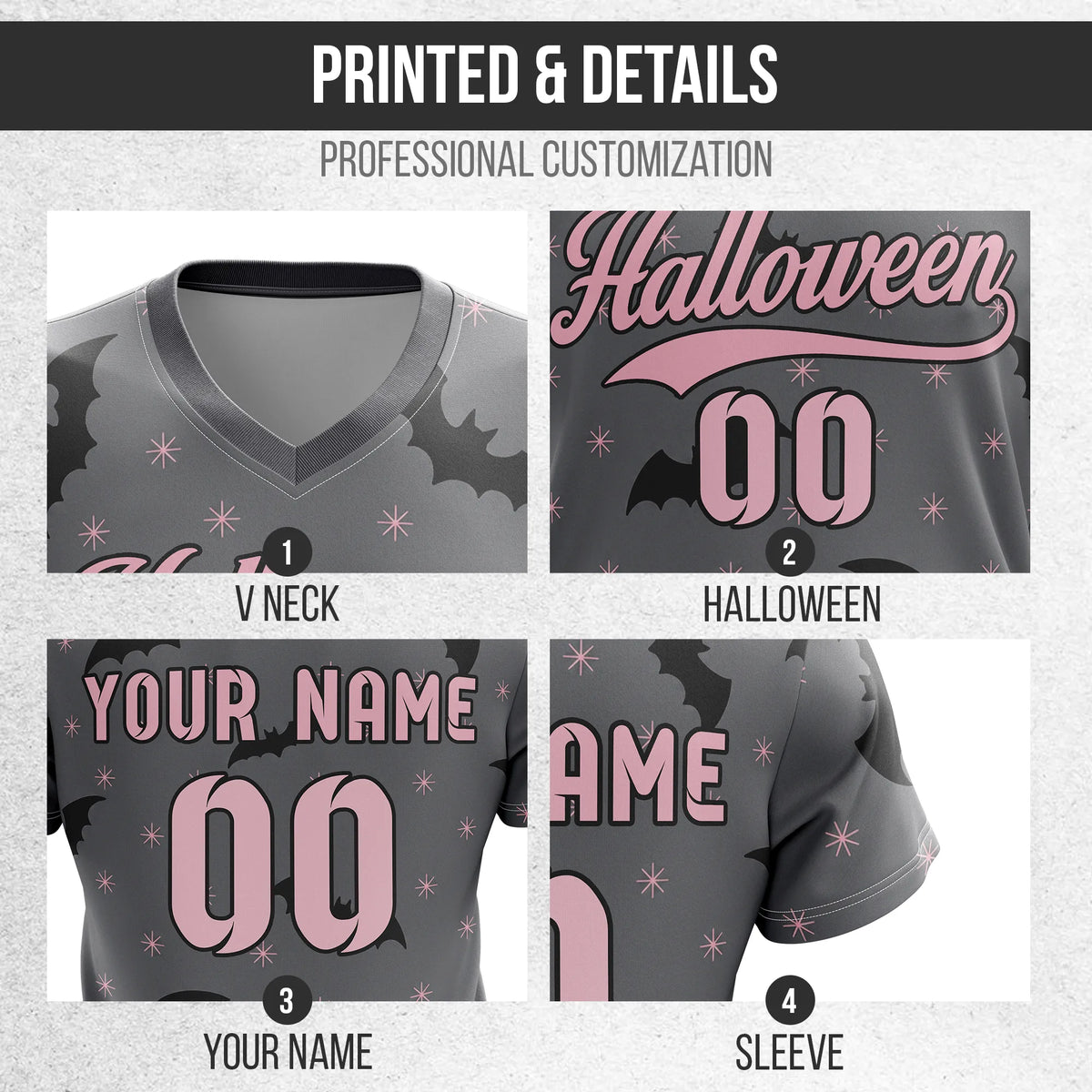 Custom Halloween Soccer Jersey D3 Personalized Uniform with Name & Number