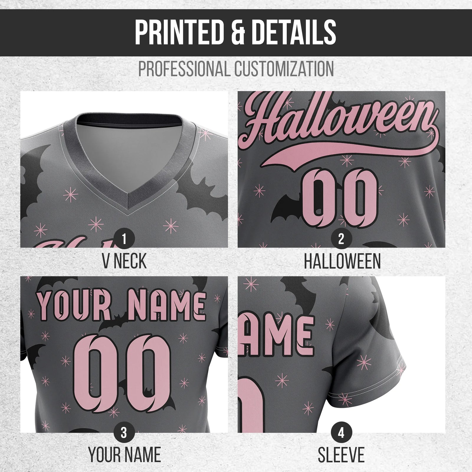 Custom Halloween Soccer Jersey D3 Personalized Uniform with Name & Number