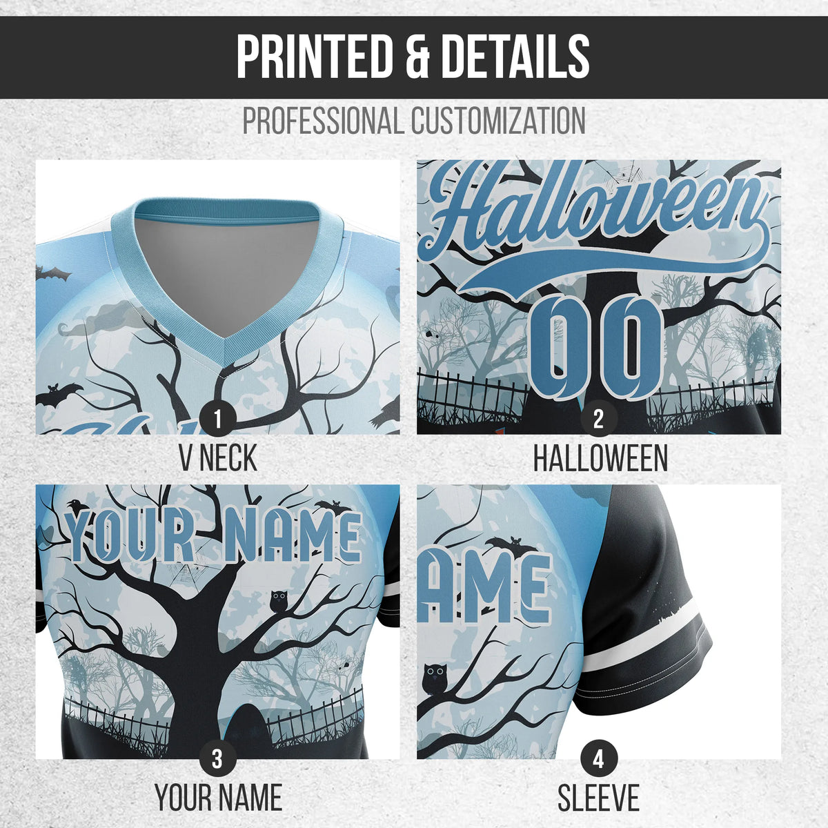 Custom Halloween Soccer Jersey D9 Personalized Uniform with Name & Number