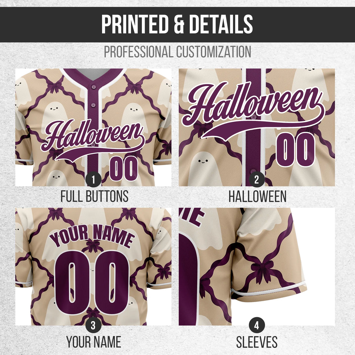 Custom Booquette Baseball Sports Jersey Personalized Uniform with Name & Number