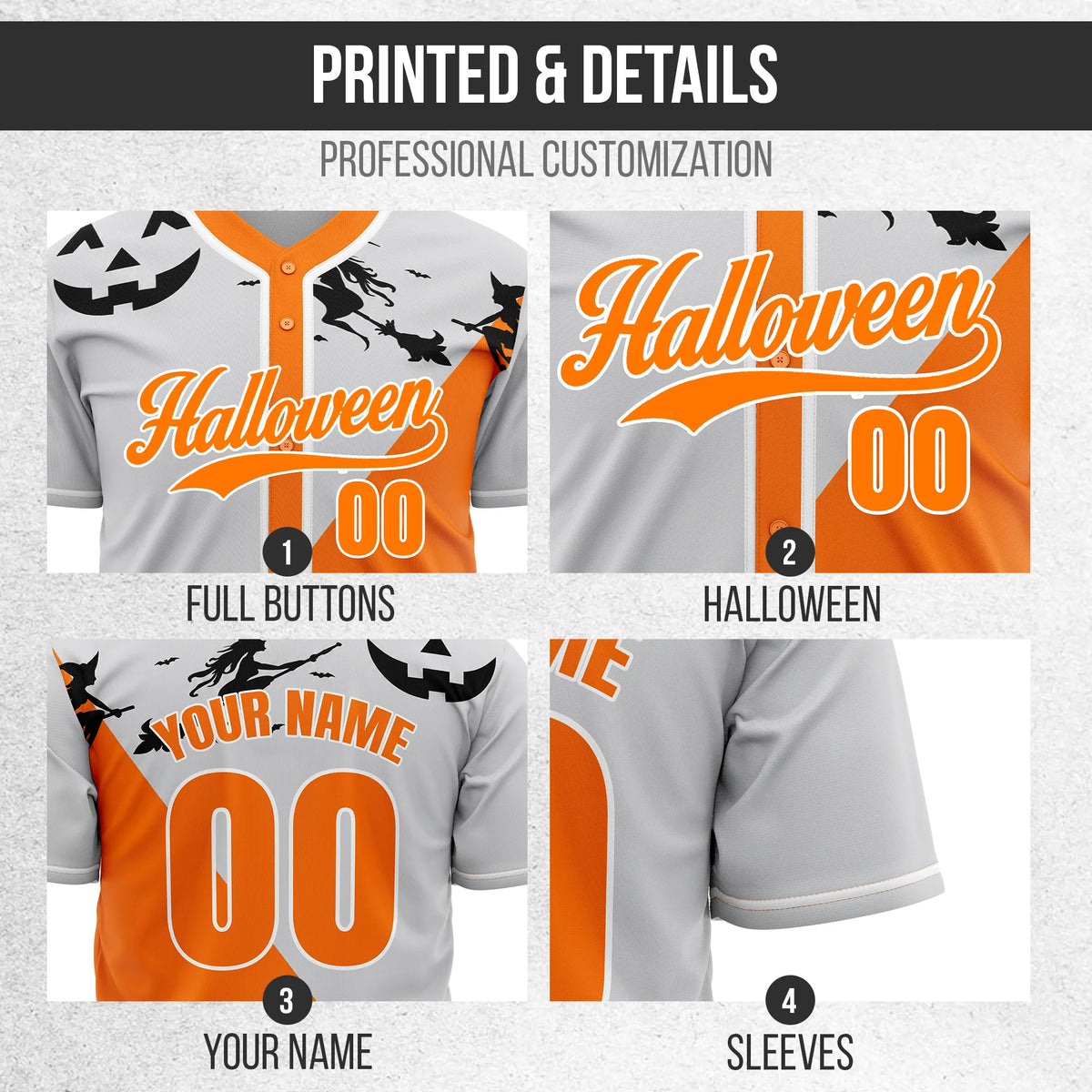 Custom Witchscape Baseball Sports Jersey Personalized Uniform with Name & Number