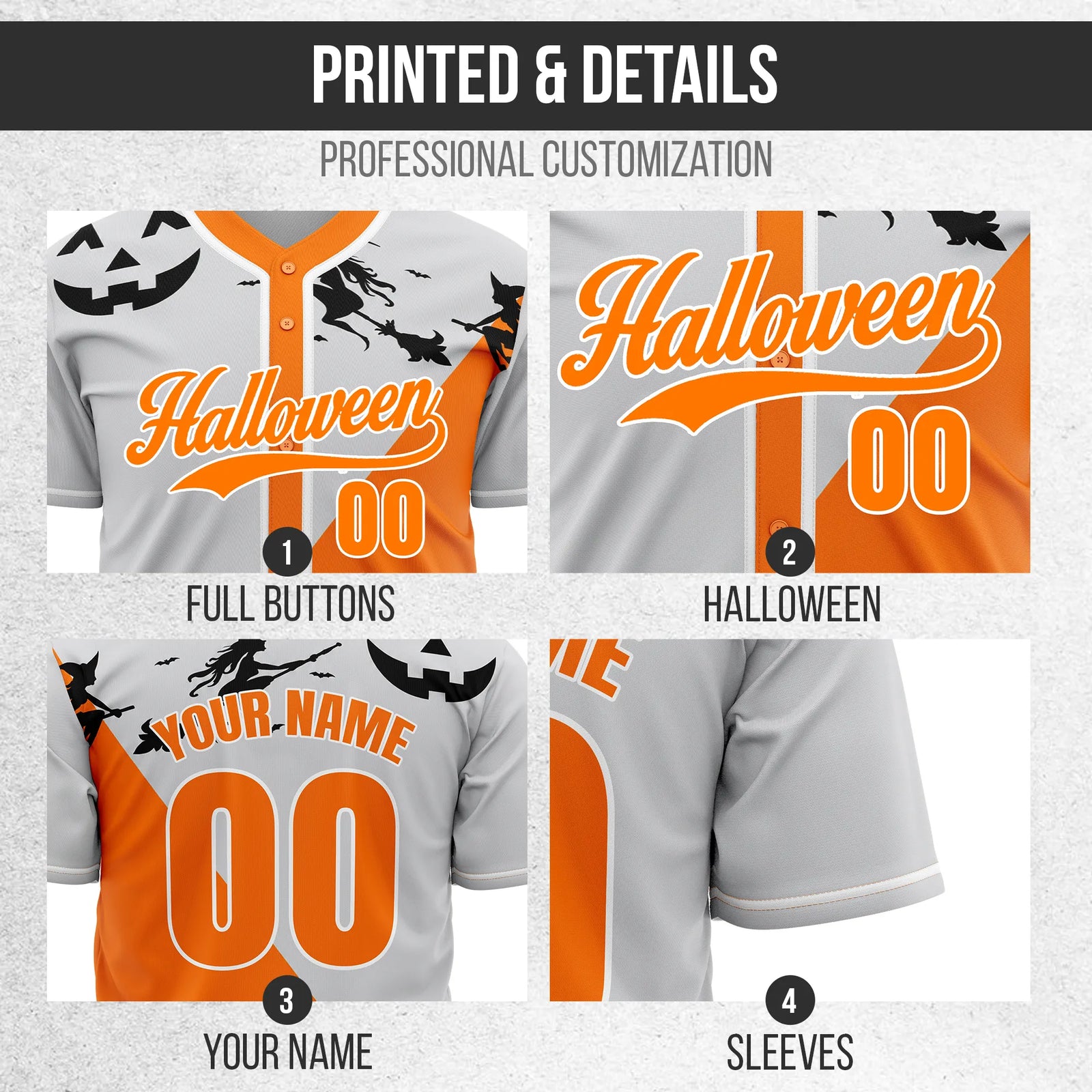 Custom Witchscape Baseball Sports Jersey Personalized Uniform with Name & Number