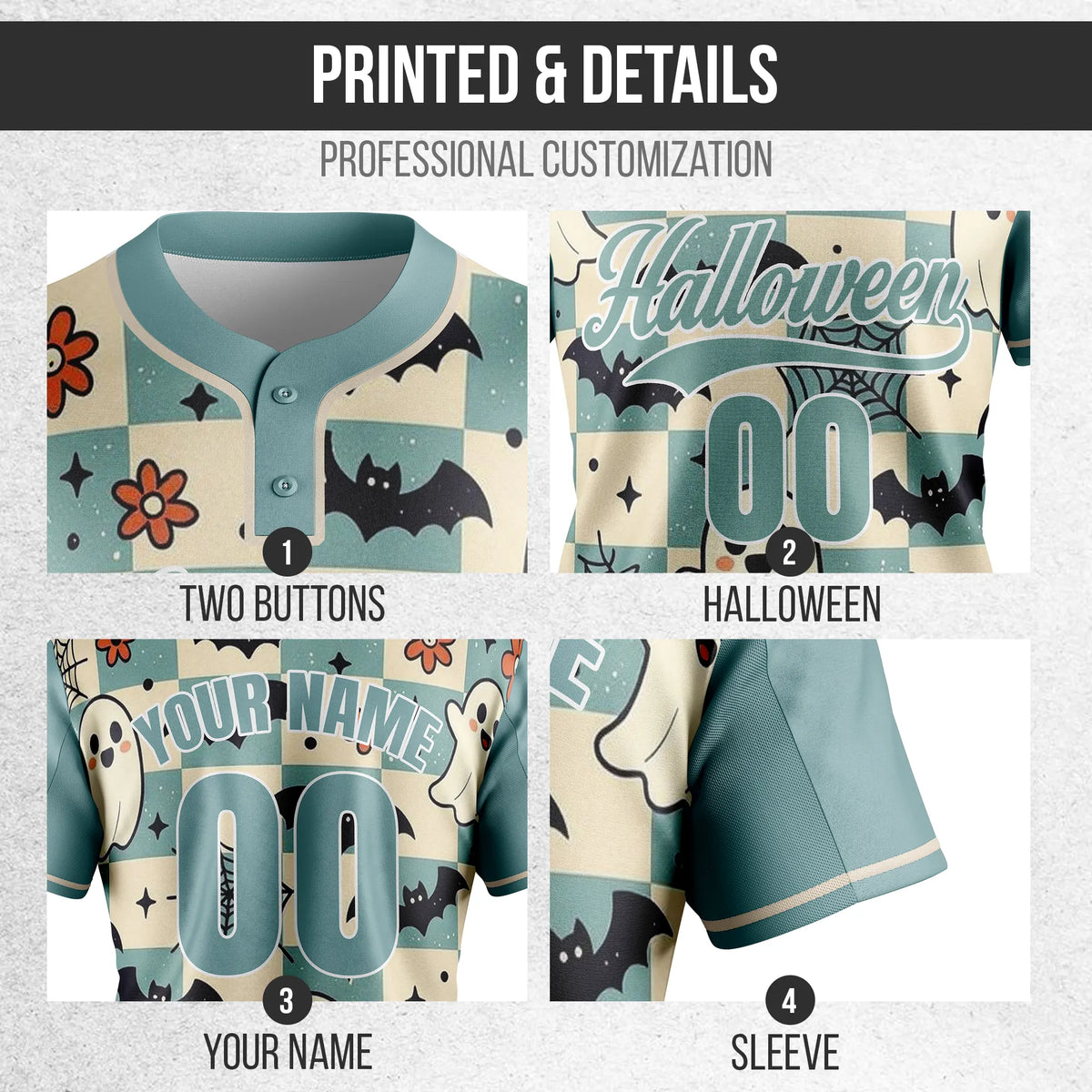 Custom Floral Night Baseball Sports Jersey Personalized Uniform with Name & Number