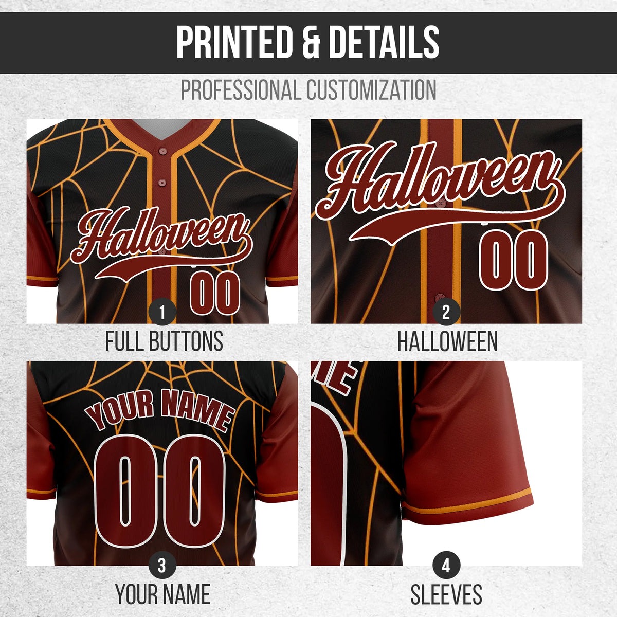 Custom Spiderfang Baseball Sports Jersey Personalized Uniform with Name & Number