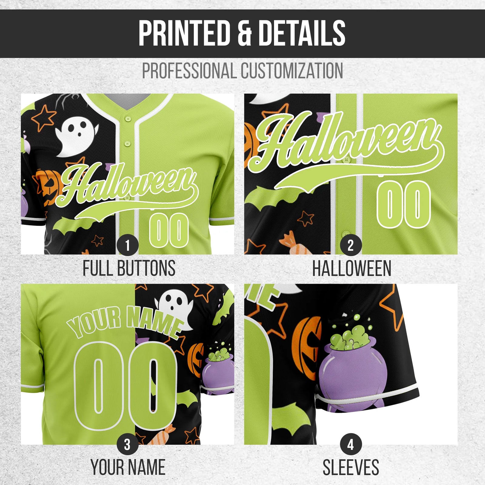 Custom Hauntlime Baseball Sports Jersey Personalized Uniform with Name & Number