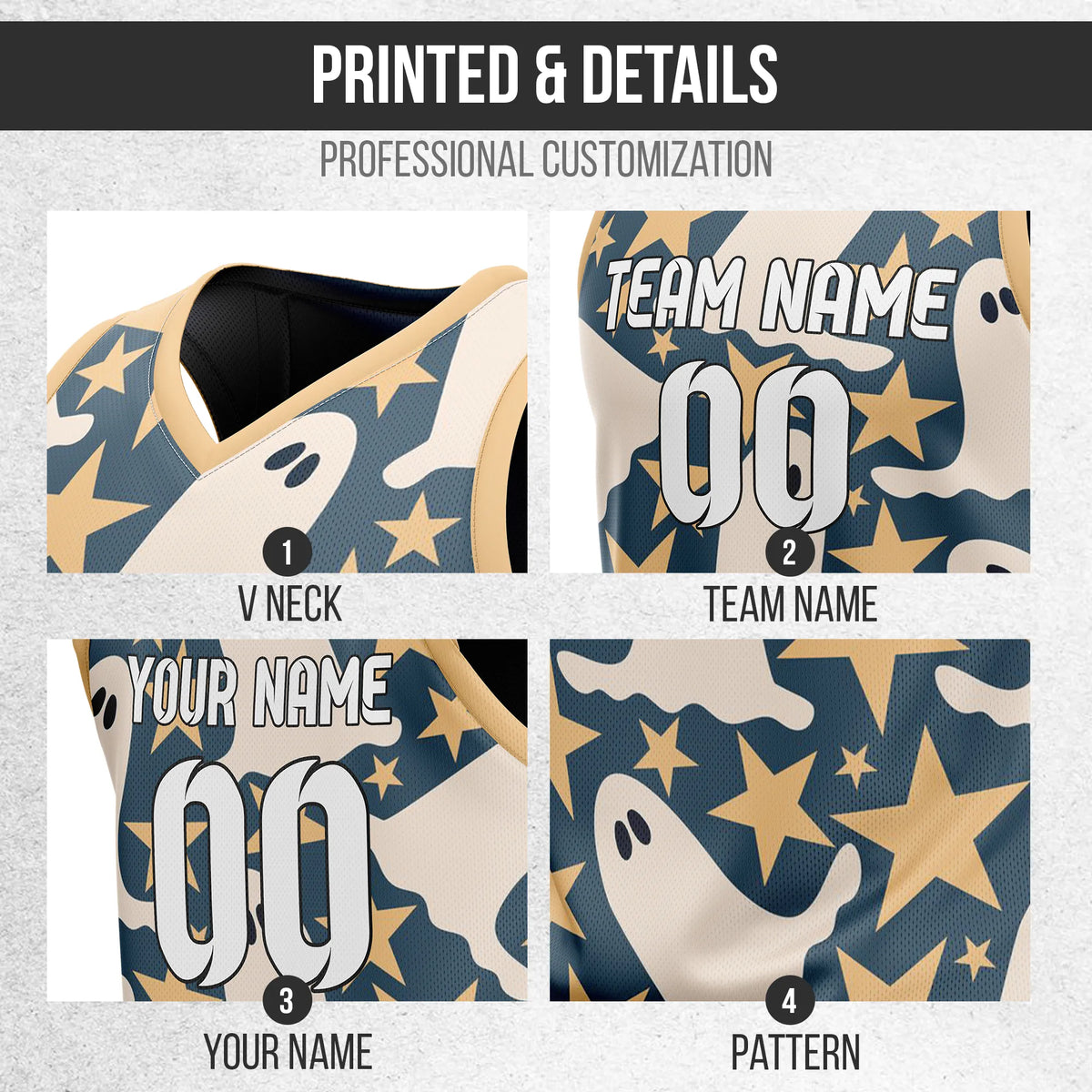 Custom Basketball Ghostlight Sports Jersey Personalized Uniform with Name & Number
