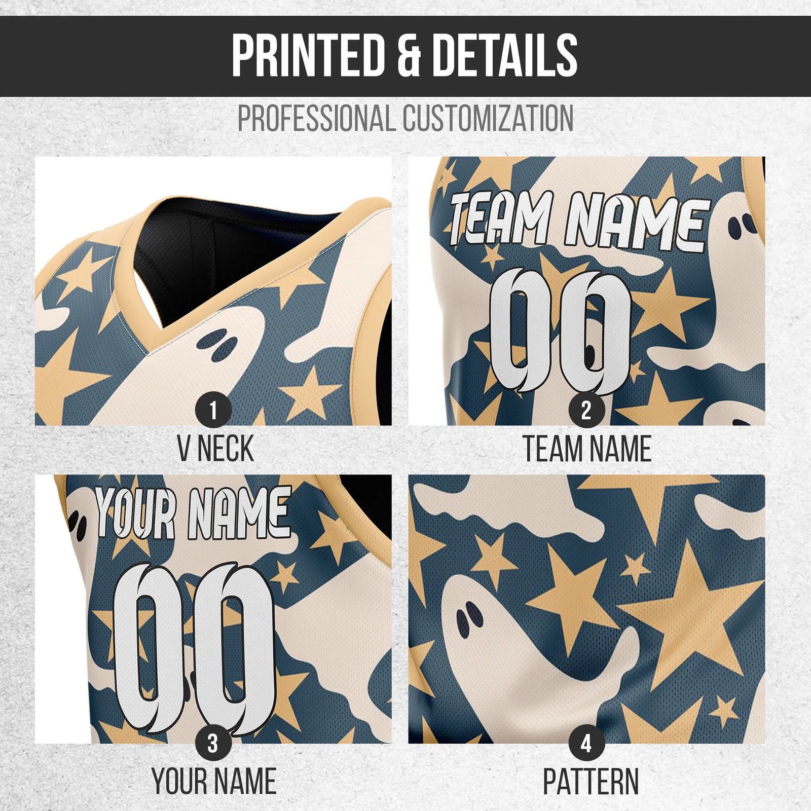 Custom Basketball Ghostlight Sports Jersey Personalized Uniform with Name & Number