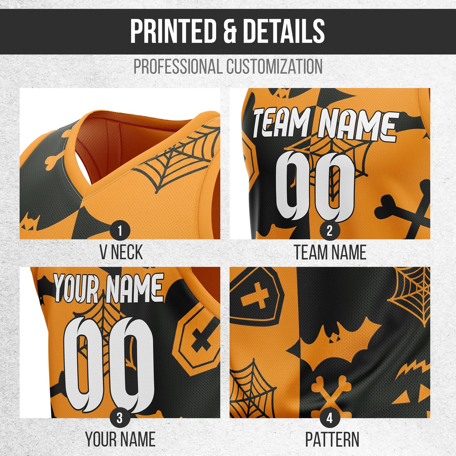 Custom Basketball Bonebat Sports Jersey Personalized Uniform with Name & Number