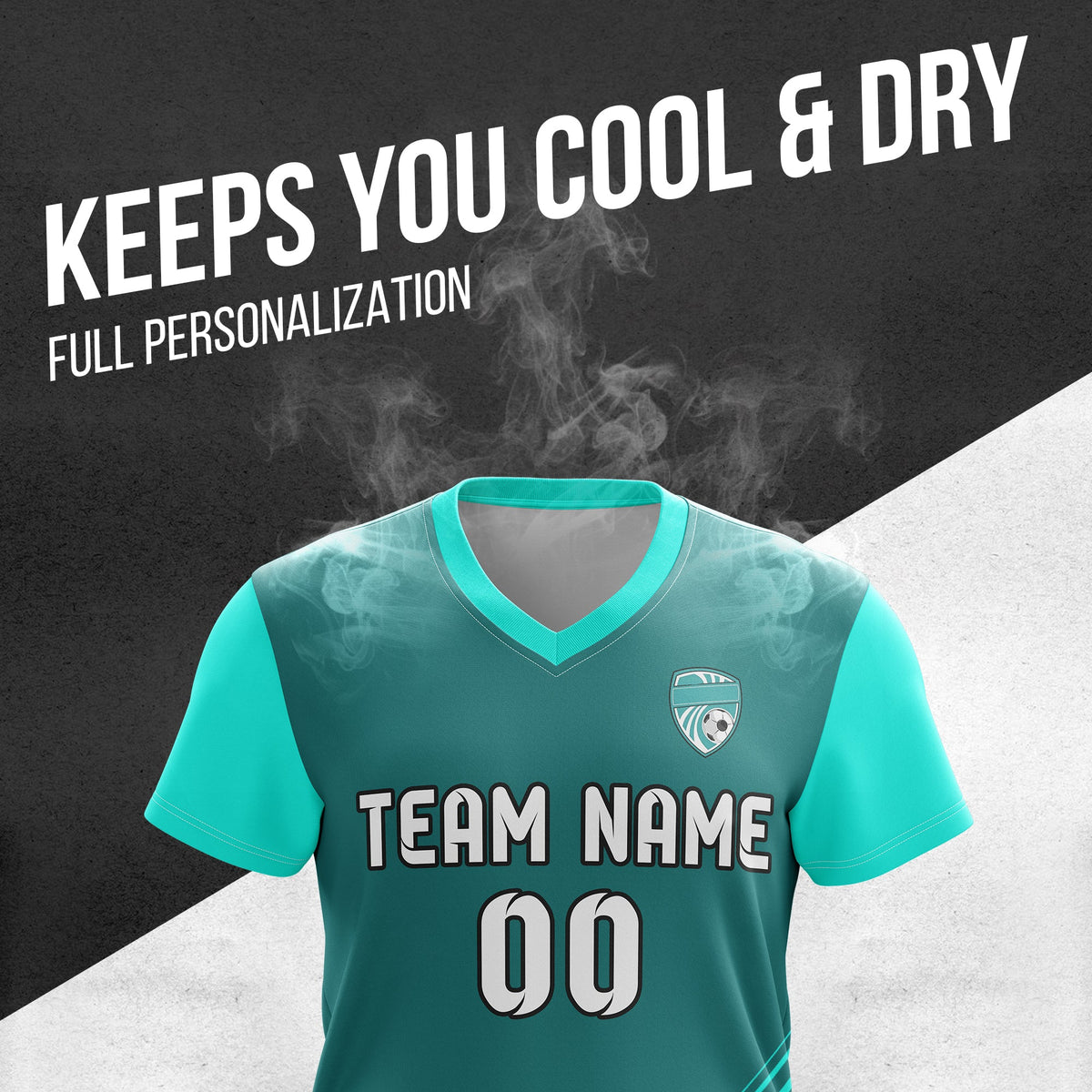 Custom Soccer WaveLine Stripe V-Neck D4 Sport Tops Jersey