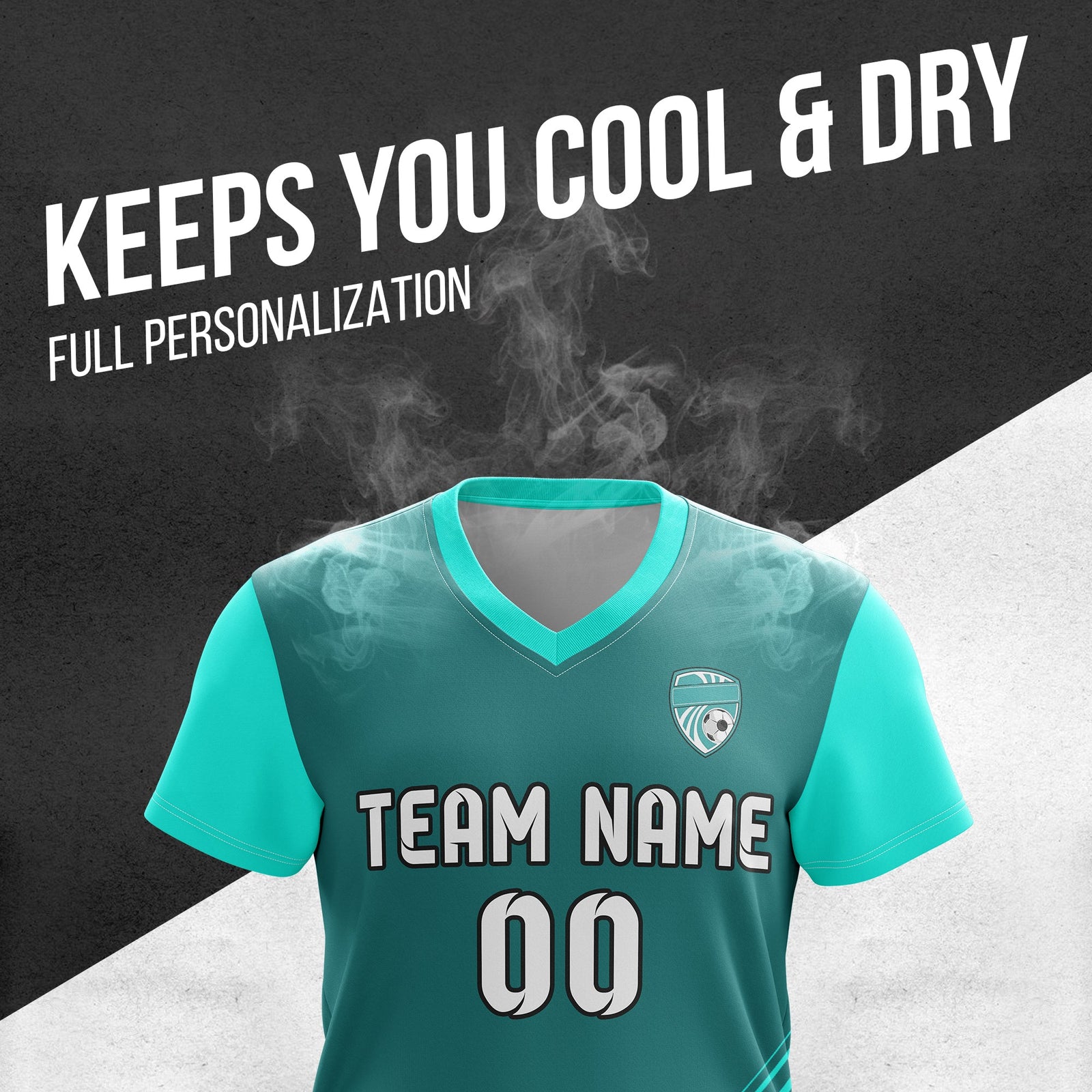 Custom Soccer WaveLine Stripe V-Neck D4 Sport Tops Jersey