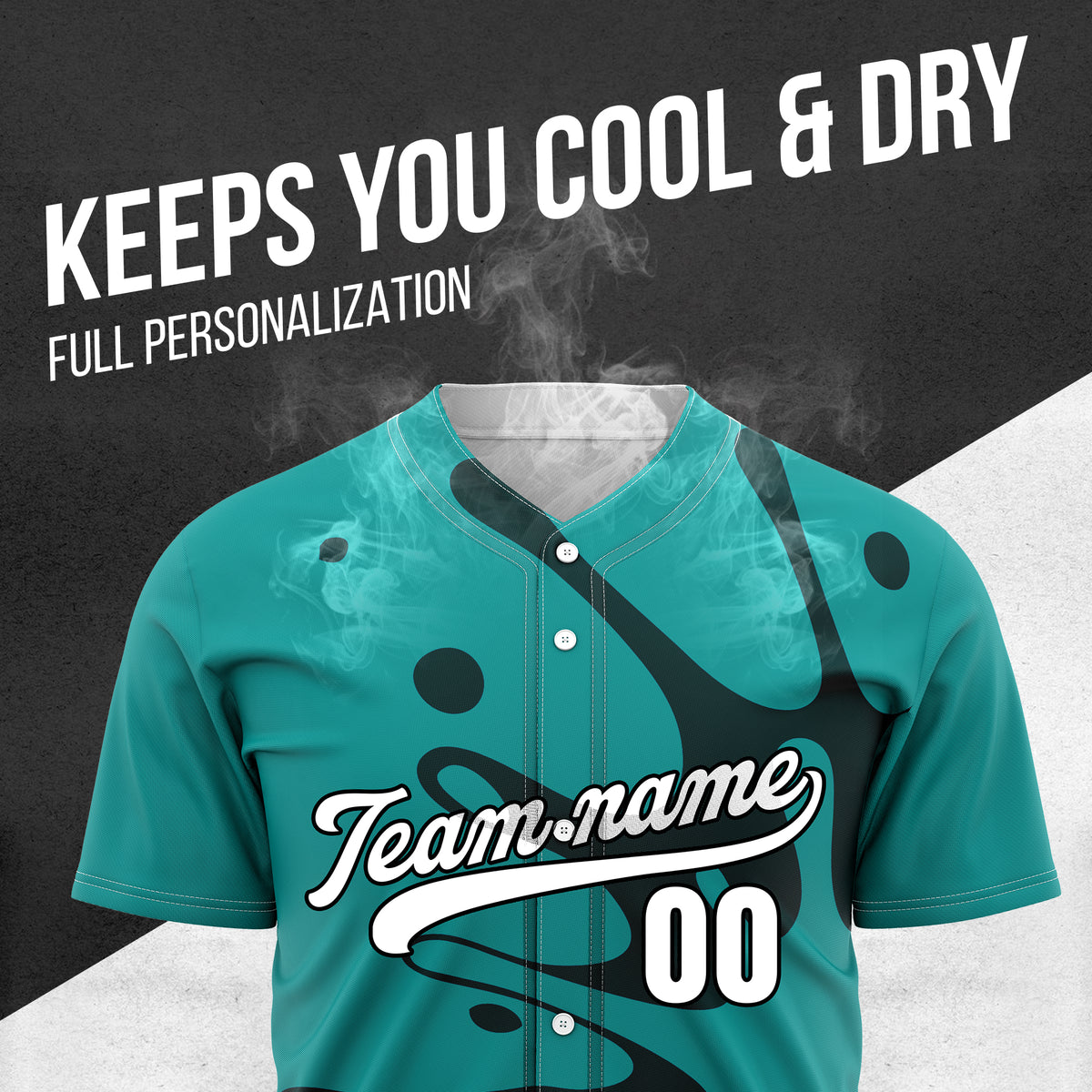 Custom Ink Surge Teal Sports Jersey Personalized Uniform with Name & Number
