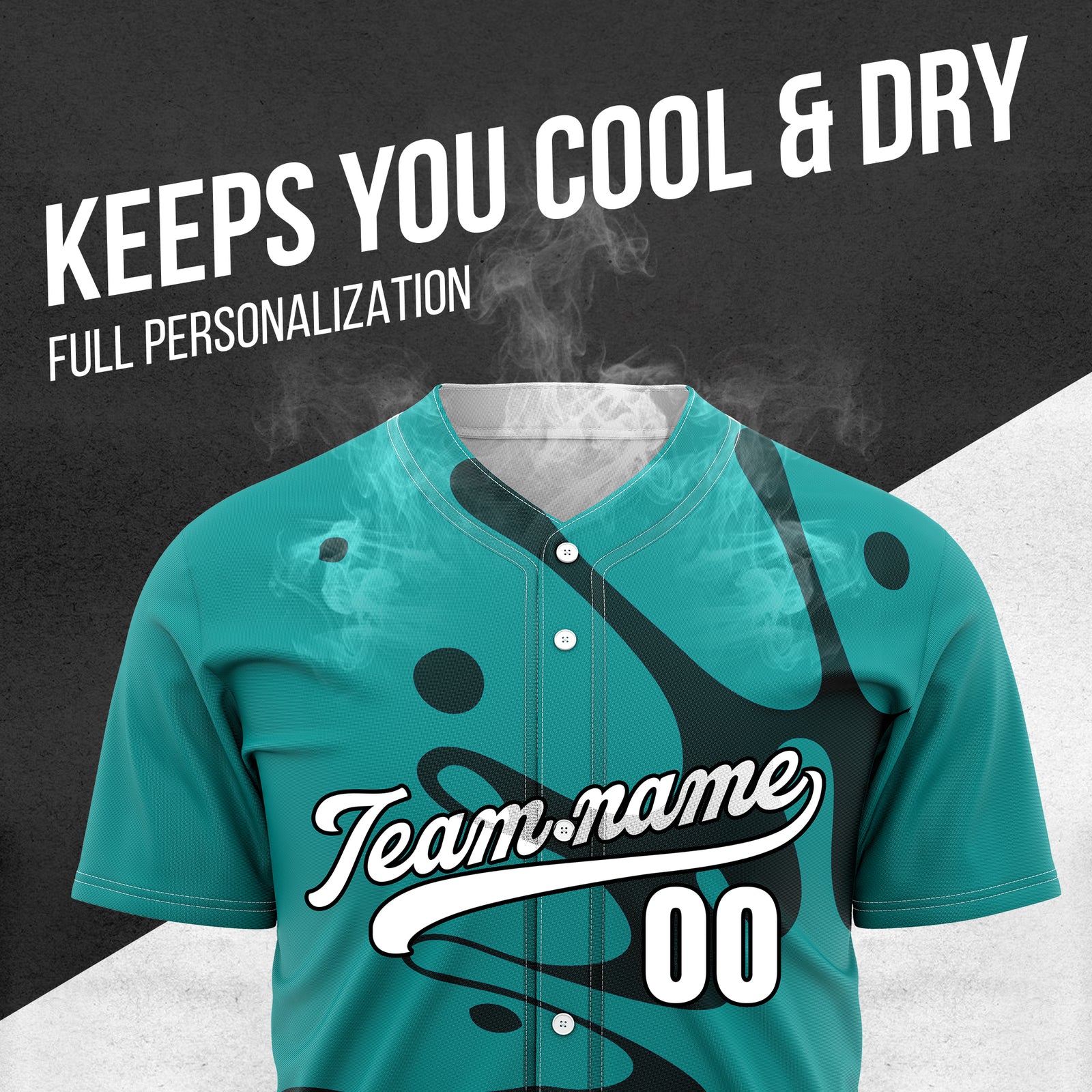 Custom Ink Surge Teal Sports Jersey Personalized Uniform with Name & Number