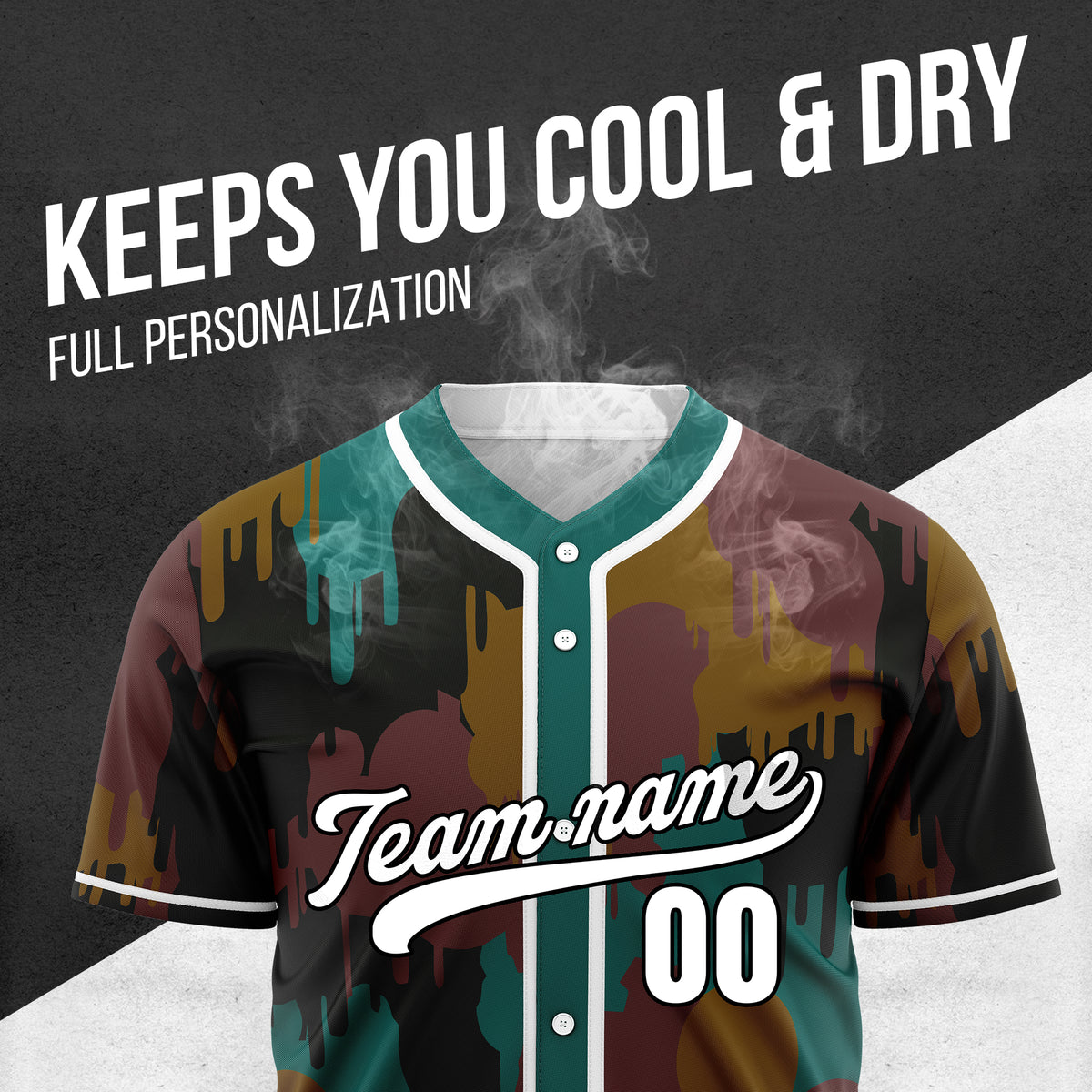 Custom Paint Hustlers Teal Baseball Sports Jersey Personalized Uniform with Name & Number