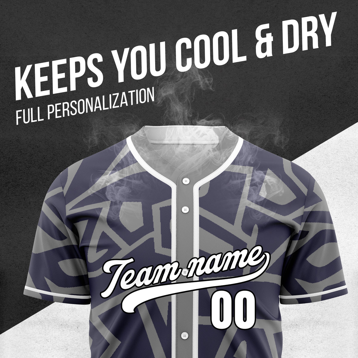 Custom Shadow Rebels Grey Baseball Sports Jersey Personalized Uniform with Name & Number