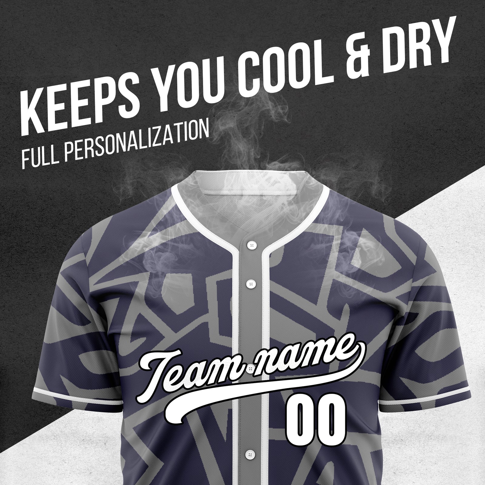 Custom Shadow Rebels Grey Baseball Sports Jersey Personalized Uniform with Name & Number