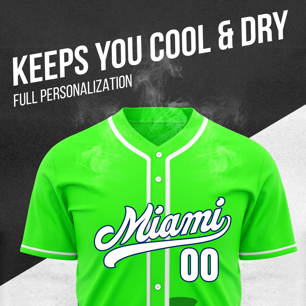 Custom City Tide Neon Green Baseball Sports Jersey Personalized Uniform with Name & Number