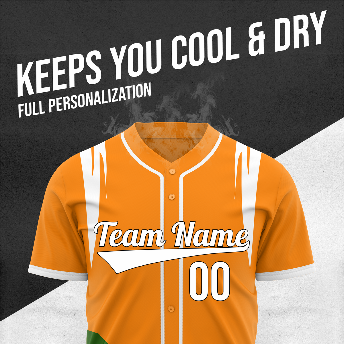 Custom Curve Edge Baseball Orange Sports Jersey Personalized Uniform with Name & Number