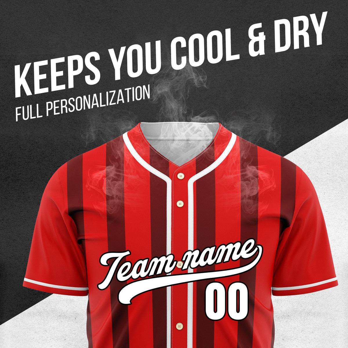 Custom Strikeforce Red Raglan Style Baseball Sports Jersey Personalized Uniform with Name & Number