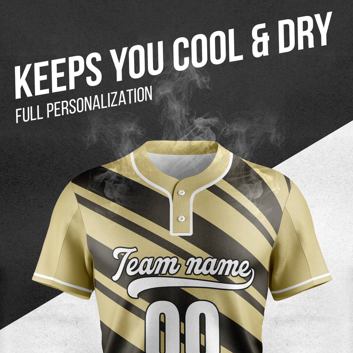 Custom Bold Flow Khaki Baseball Sports Jersey Personalized Uniform with Name & Number