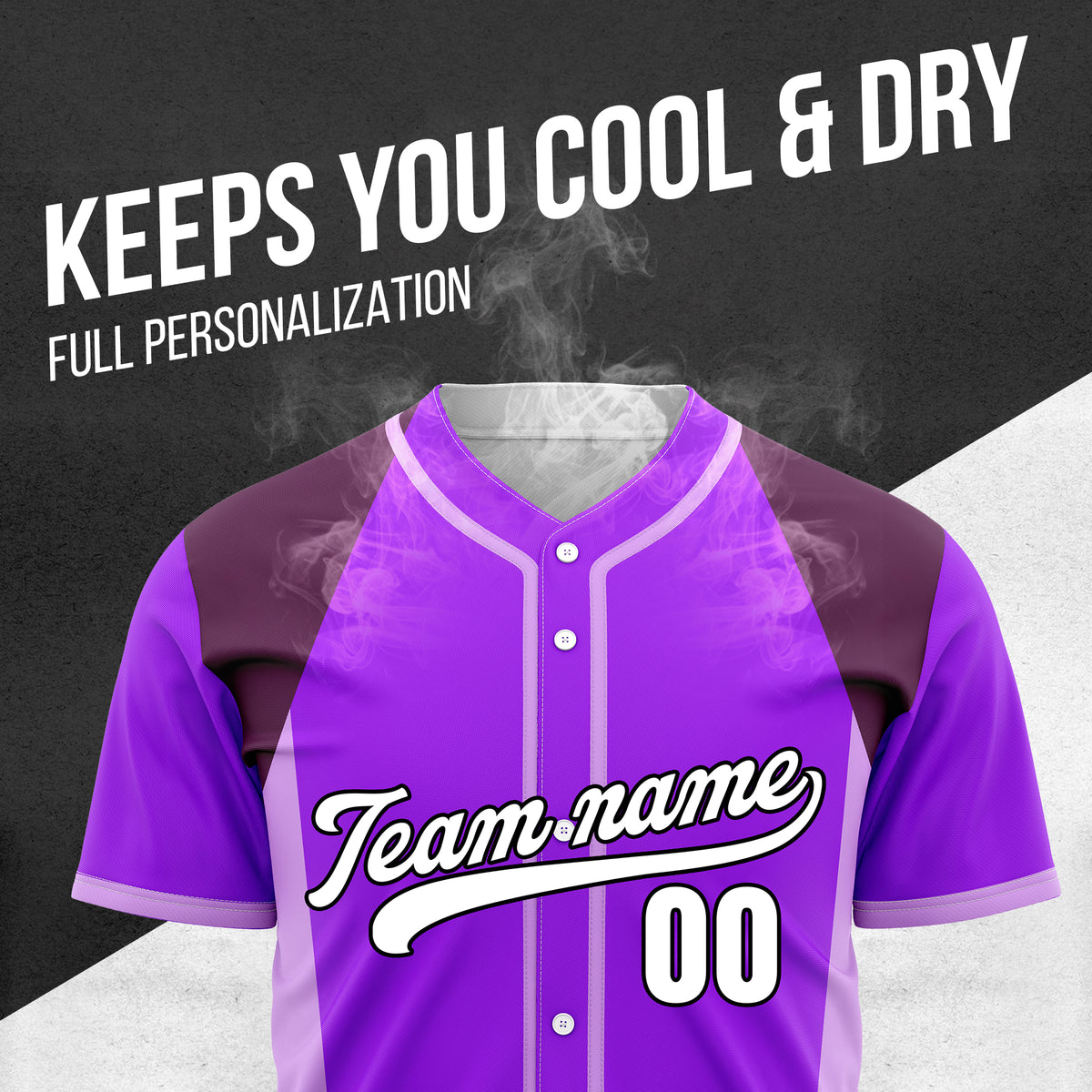 Custom Timeless Stripes Baseball Purple Sports Jersey Personalized Uniform with Name & Number