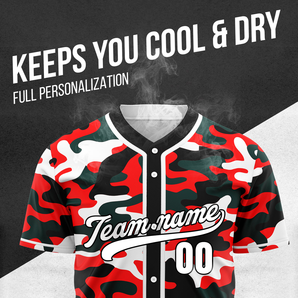 Custom Shadow Command Red Baseball Sports Jersey Personalized Uniform with Name & Number