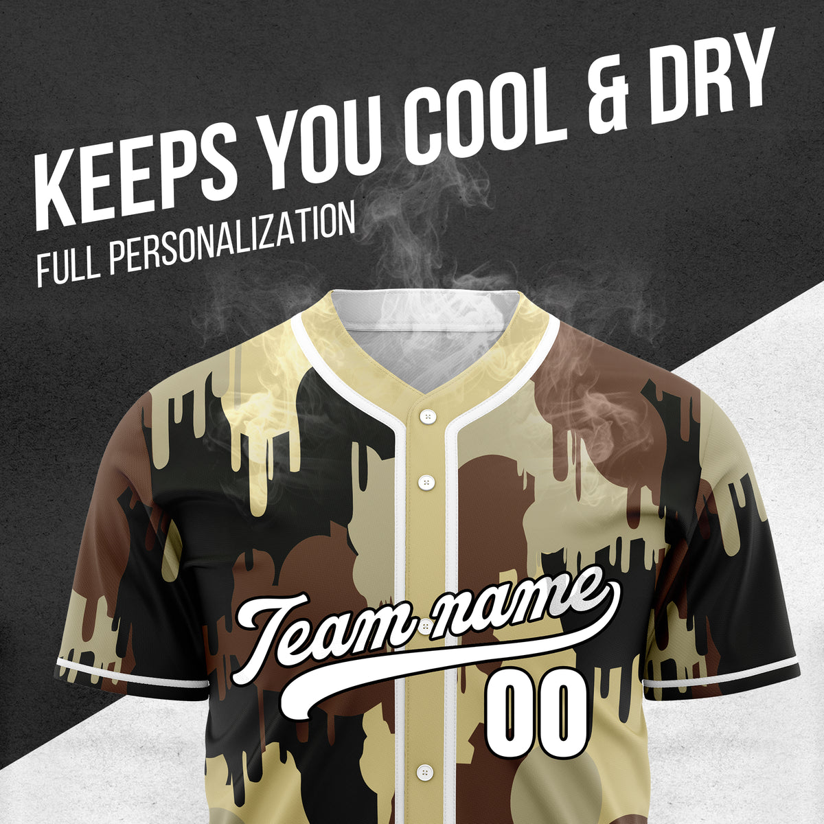 Custom Paint Hustlers Khaki Baseball Sports Jersey Personalized Uniform with Name & Number