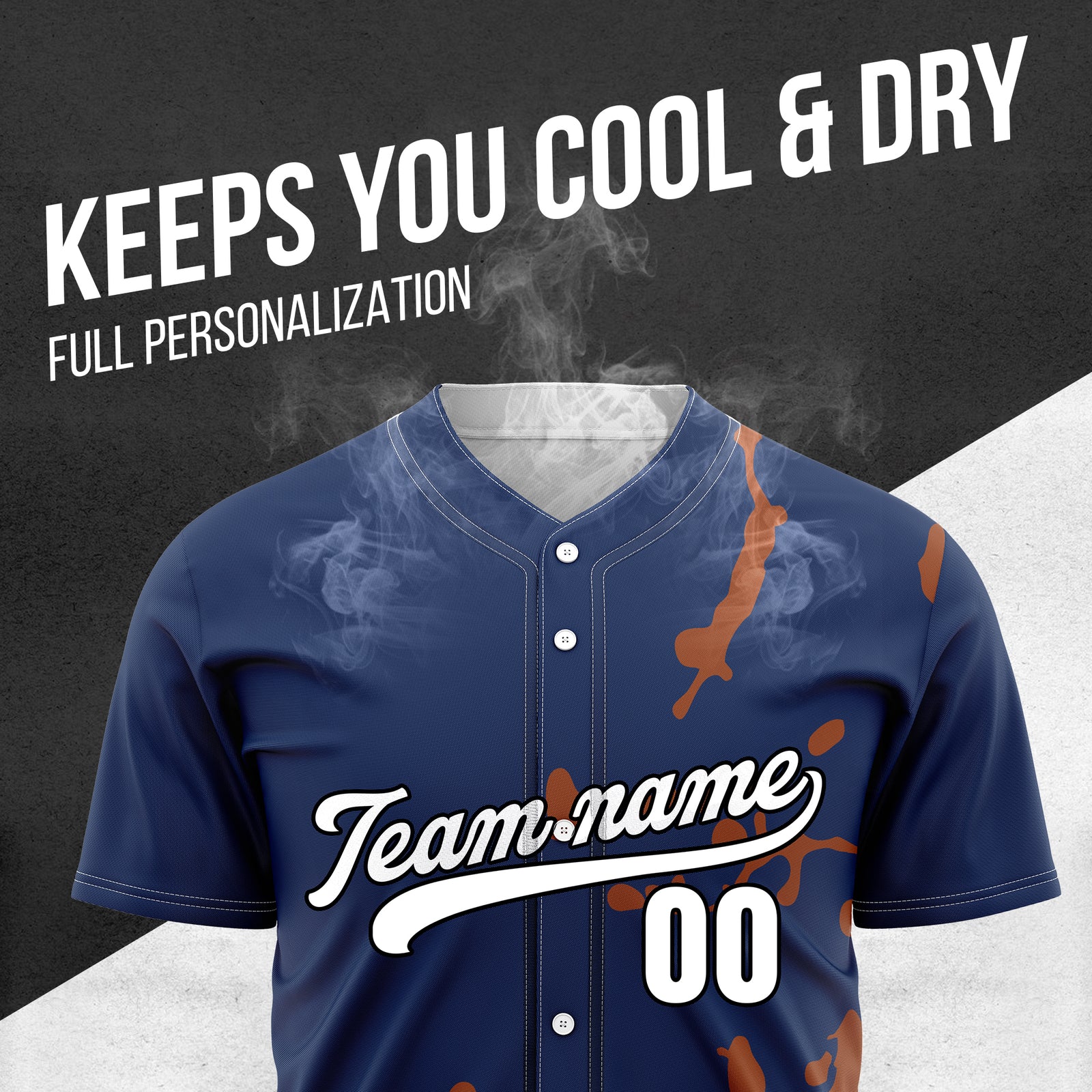 Custom Ink Paint Pop Navy Sports Jersey Personalized Uniform with Name & Number