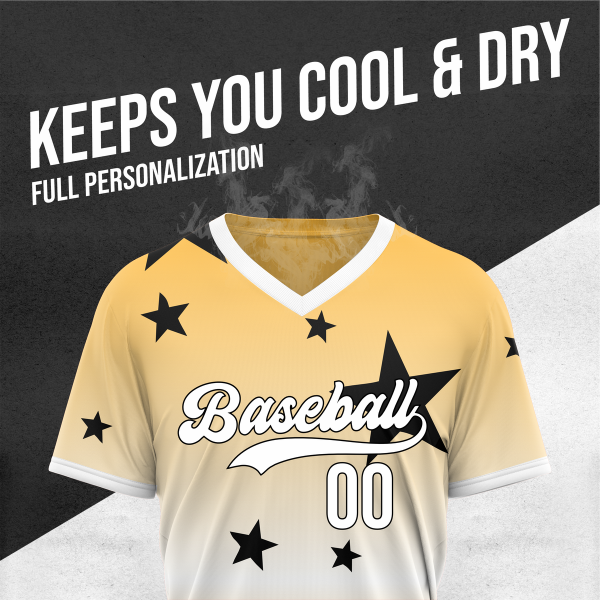 Custom Starfall Gradient Baseball Orange Sports Jersey Personalized Uniform with Name & Number